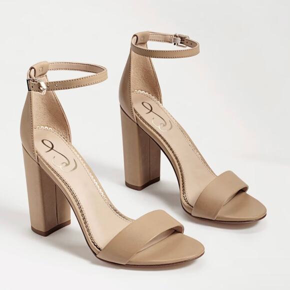 Sam Edelman Shoes - NIB Sam Edelman Yaro 9.5M Block Heel Ankle Strap Dress Sandal Beige Leather